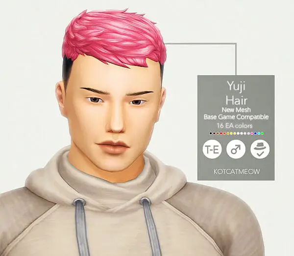 Yuji Hairstyle ~ Kot Cat for Sims 4