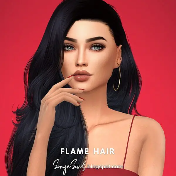 Flame Hair ~ Sonya Sims for Sims 4