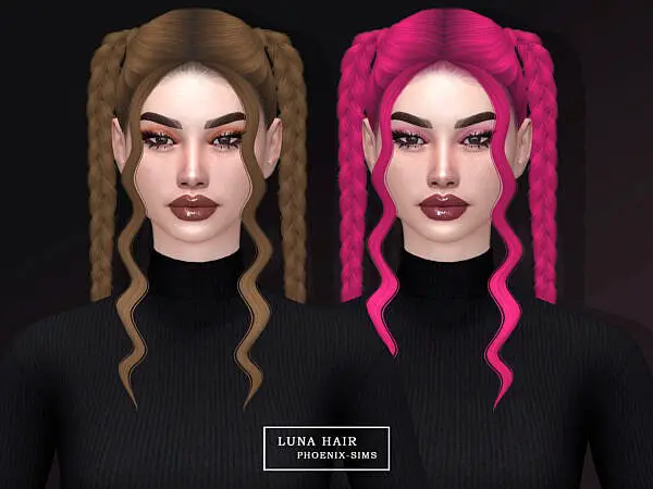Luna, Olivia, Eden and Harmony Haistyles ~ Phoenix Sims for Sims 4