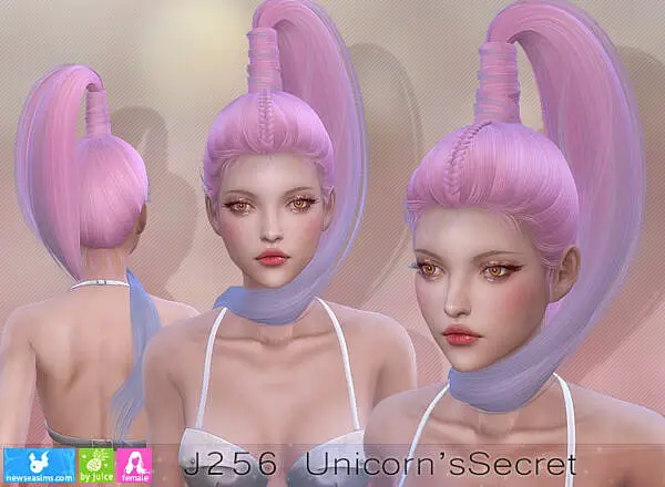 Unicorn`s Secret Hairstyle ~ NewSea for Sims 4