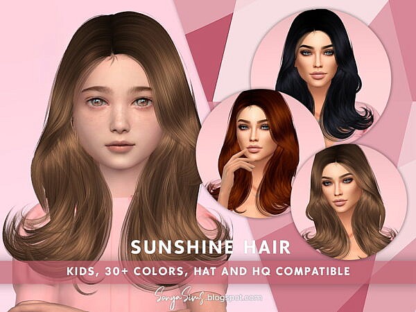 Sunshine Hair ~ Sonya Sims for Sims 4