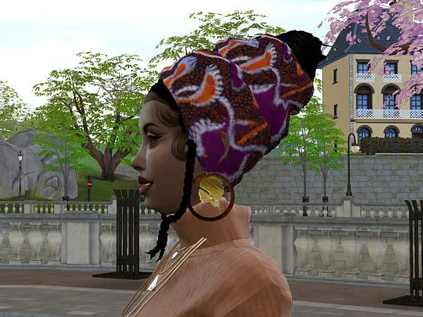 African Head Wrap Updo III by drteekaycee ~ The Sims Resource for Sims 4