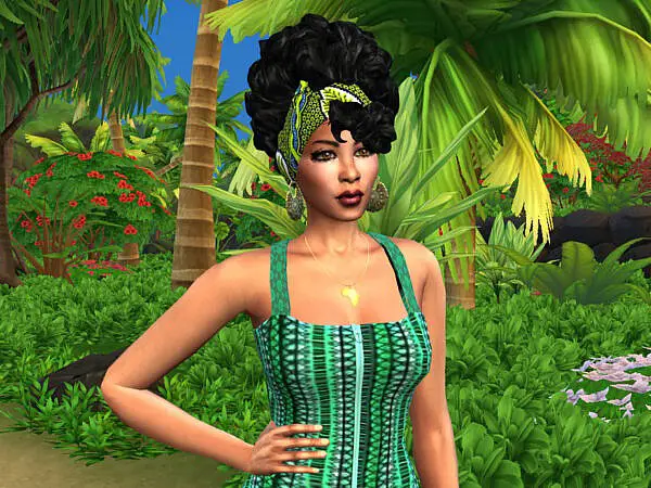 African Curls Head Wrap II by drteekaycee ~ The Sims Resource for Sims 4