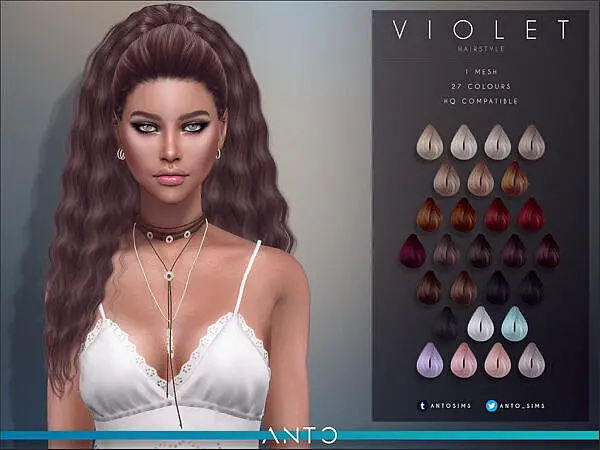 Anto`s Violet Hair ~ The Sims Resource for Sims 4