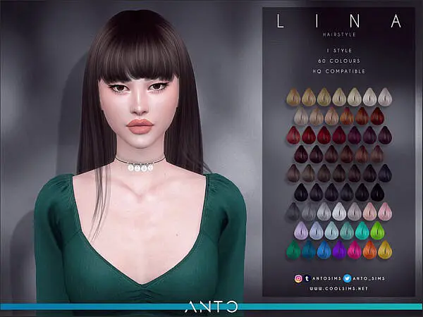 Anto`s Lina Hair ~ The Sims Resource for Sims 4
