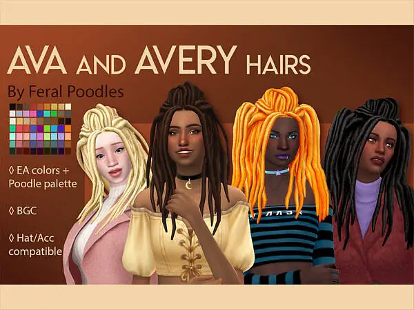 Ava Hair by feralpoodles ~ The Sims Resource for Sims 4