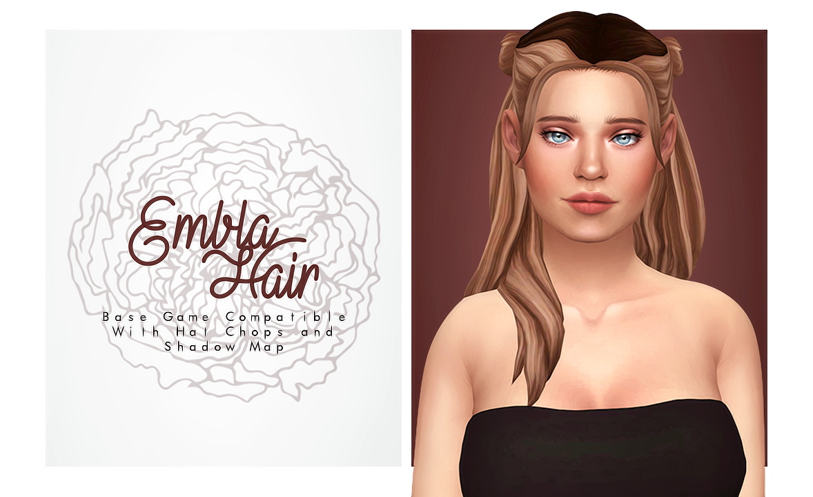 Embla Hair ~ Isjao - Sims 4 Hairs
