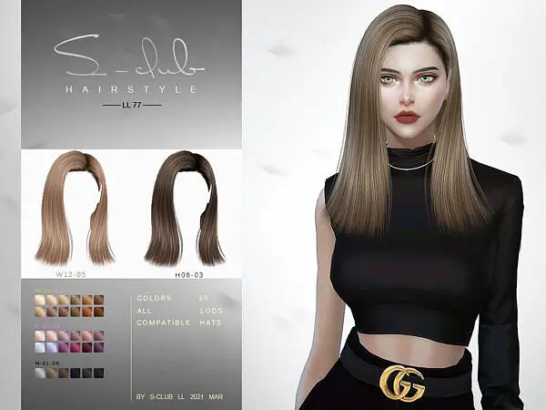 Fay Hair N77 by S Club ~ The Sims Resource for Sims 4