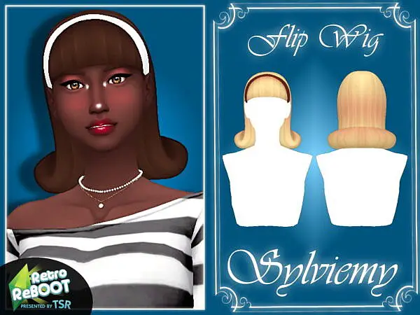 Flip Wig Set by Sylviemy ~ The Sims Resource for Sims 4