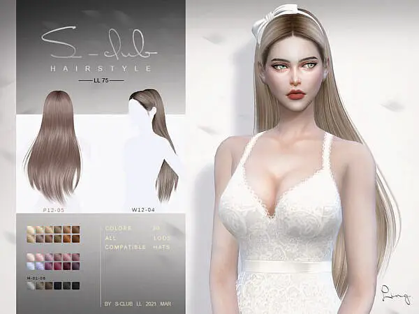 Hair n74  Ling  by S Club ~ The Sims Resource for Sims 4