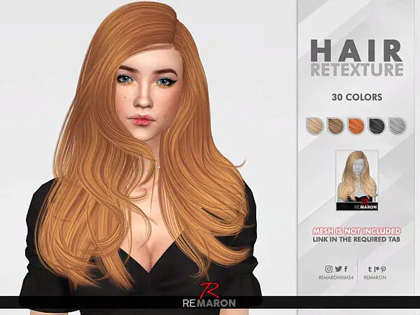 Inaya Hair Retextured by remaron ~ The Sims Resource for Sims 4