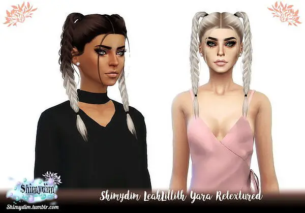 LeahLillith`s Yara Hair Retextured ~ Shimydim for Sims 4