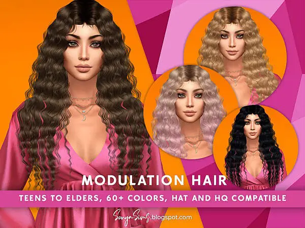 Modulation Hair by SonyaSimsCC ~ The Sims Resource for Sims 4