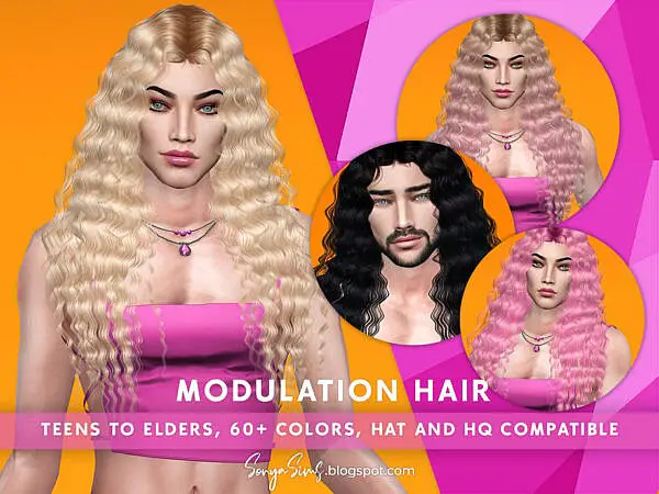 Modulation Hair M by SonyaSimsCC ~ The Sims Resource for Sims 4