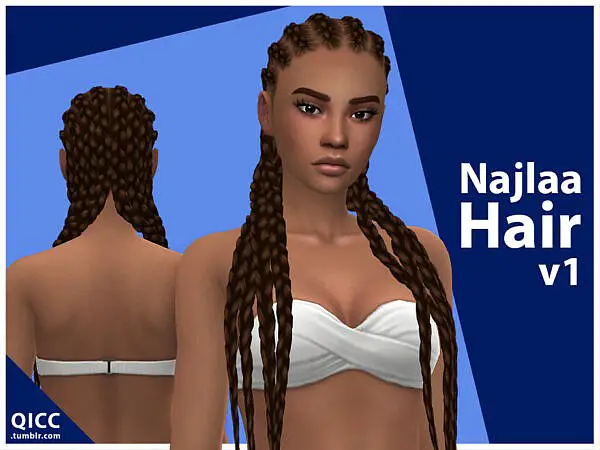 Najlaa Hairstyle by qicc ~ The Sims Resource for Sims 4