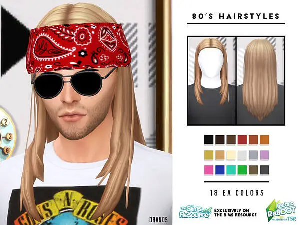 Retro ReBOOT 80s Male Hair by OranosTR ~ The Sims Resource for Sims 4