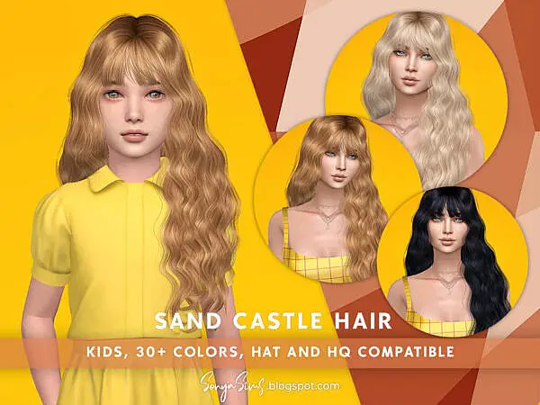 SonyaSims Sand Castle Hair ~ The Sims Resource for Sims 4