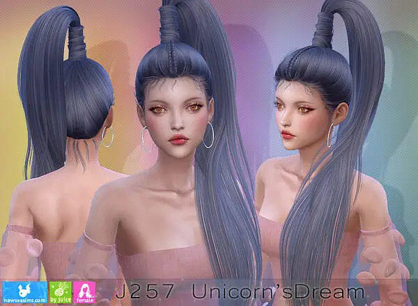 Unicorn Dream Hairstyle ~ NewSea for Sims 4
