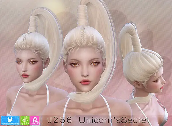 Unicorn`s Secret Hairstyle ~ NewSea for Sims 4