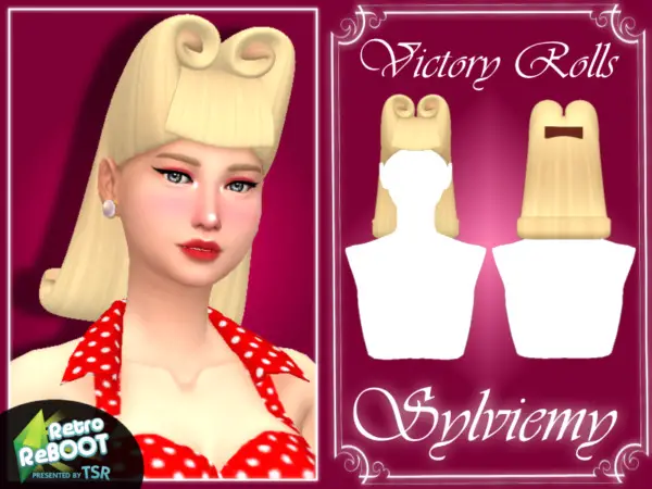 Victory Rolls Hair by Sylviemy ~ The Sims Resource for Sims 4