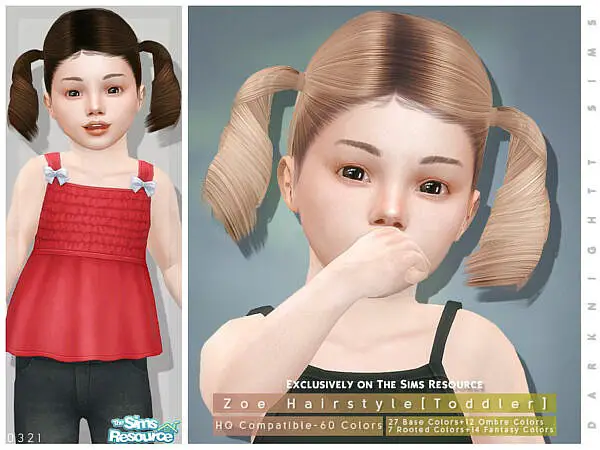 Zoe Hairstyle T by DarkNighTt ~ The Sims Resource for Sims 4