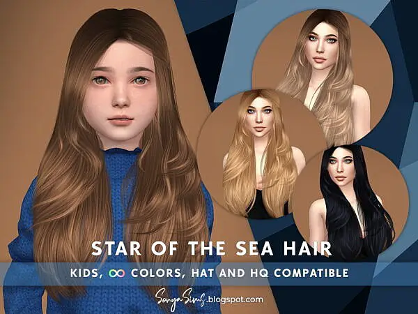 Star of the Sea Hair ~ Sonya Sims for Sims 4