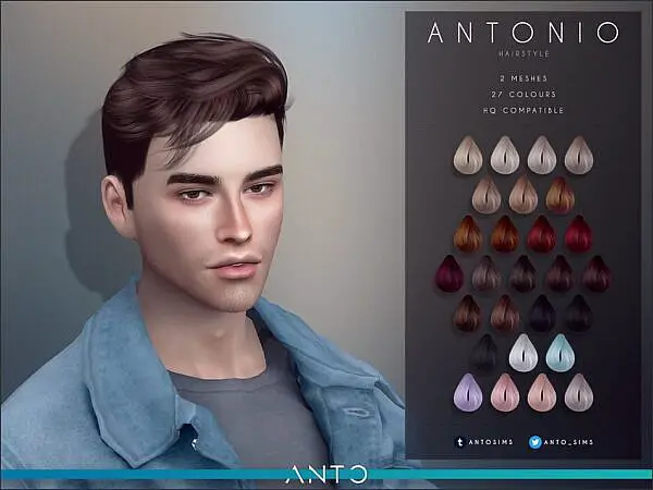 Anto`s Antonio Hairstyle ~ The Sims Resource for Sims 4