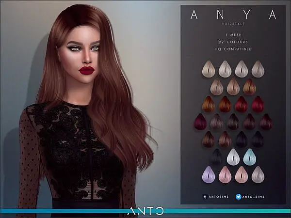 Anto`s Anya Hairstyle ~ The Sims Resource for Sims 4