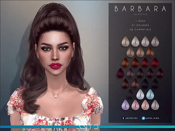 Anto   Barbara Hair ~ The Sims Resource for Sims 4