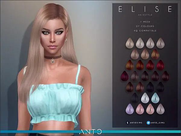 Anto   Elise Hair ~ The Sims Resource for Sims 4