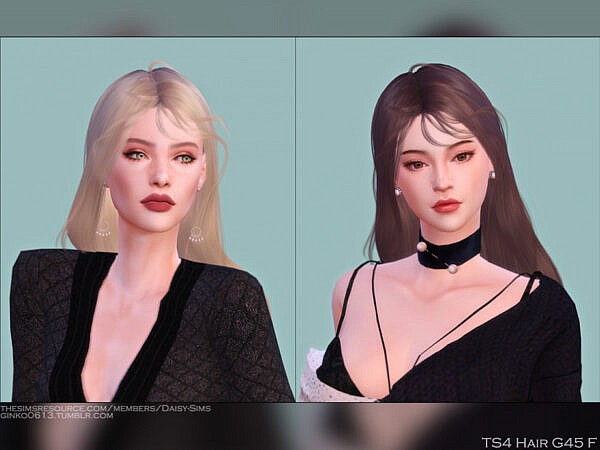 DaisySims Hair G45 ~ The Sims Resource for Sims 4