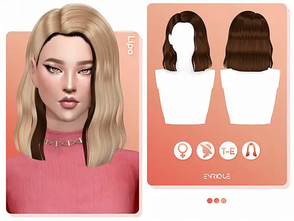 EnriqueS4 Lipa Hairstyle ~ The Sims Resource for Sims 4