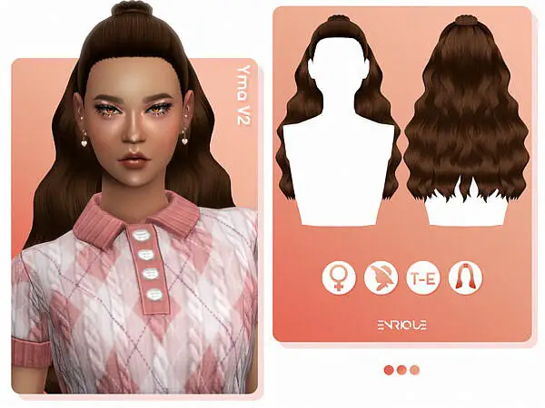 EnriqueS4   Yma Hairstyle V2 ~ The Sims Resource for Sims 4