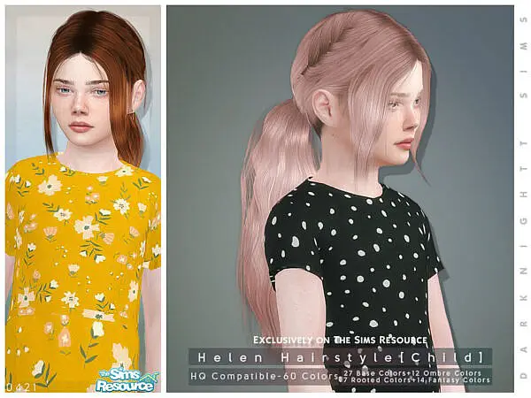 Helen Hairstyle For Child by DarkNighTt ~ The Sims Resource for Sims 4