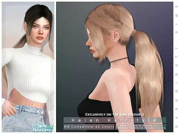 Helen Hairstyle by DarkNighTt ~ The Sims Resource for Sims 4