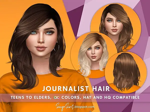 Journalist Hair ~ Sonya Sims for Sims 4