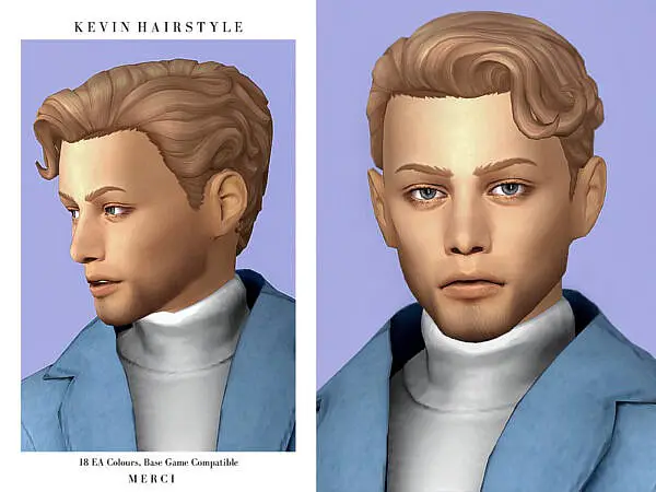 Merci Kevin Hairstyle ~ The Sims Resource for Sims 4