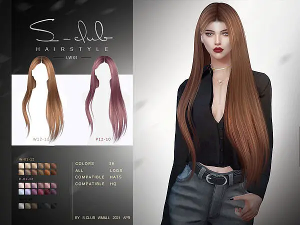 LW Hair 202101 by S Club ~ The Sims Resource for Sims 4