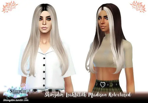 LeahLillith Madison Hair Retextured ~ Shimydim for Sims 4