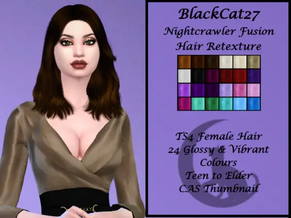 Nightcrawler`s Fusion Hair Retextured by BlackCat27 ~ The Sims Resource for Sims 4