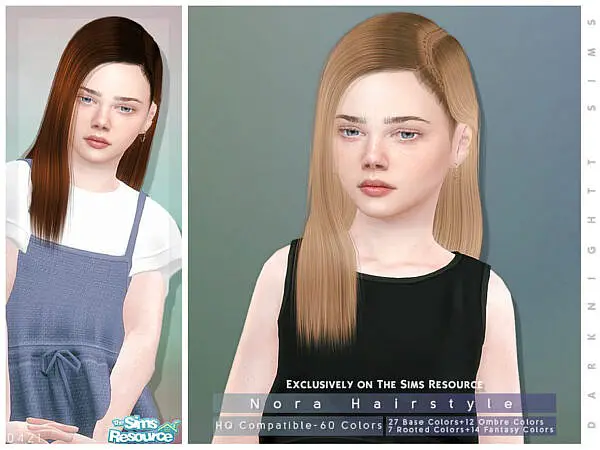 Nora Hair by DarkNighTt ~ The Sims Resource for Sims 4