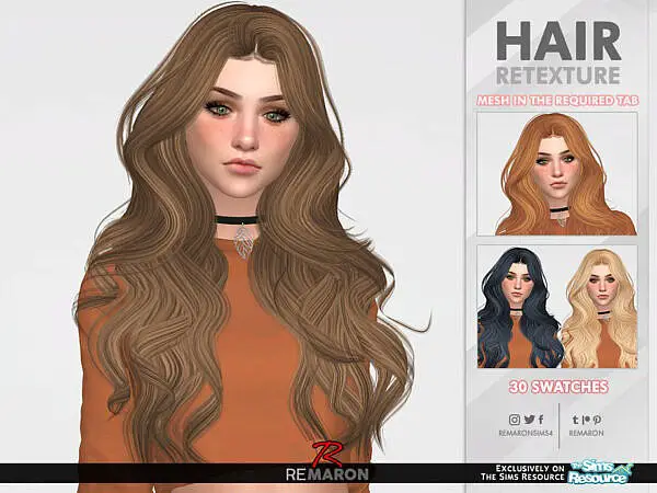 Persephone Hair Retextured by remaron ~ The Sims Resource for Sims 4