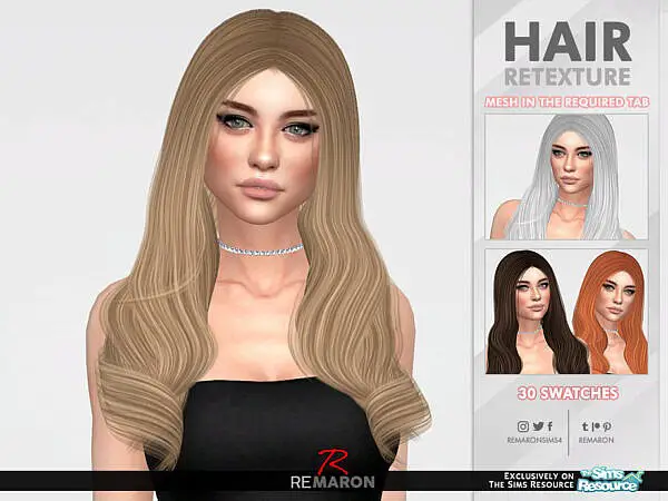 Queens Layer Hair Retextured by remaron ~ The Sims Resource for Sims 4