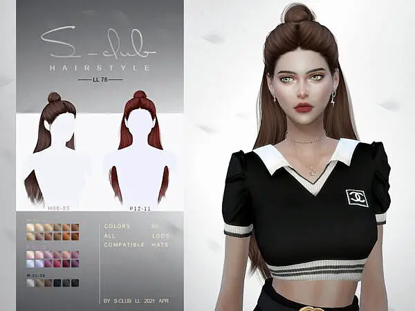 S Club LL Hair N78 ~ The Sims Resource for Sims 4