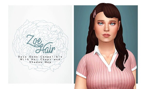 Zoe Hair ~ Isjao for Sims 4