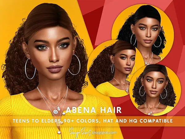 Abena Hair ~ Sonya Sims for Sims 4