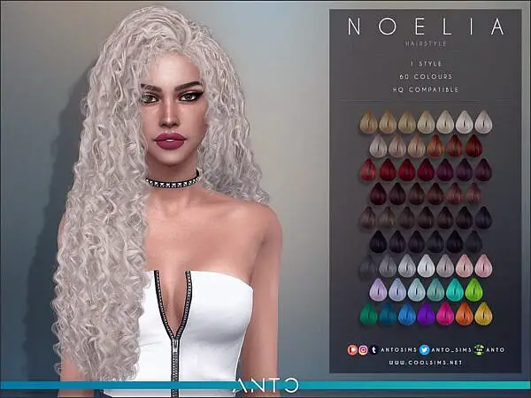 Anto`s Noelia Hair ~ The Sims Resource for Sims 4
