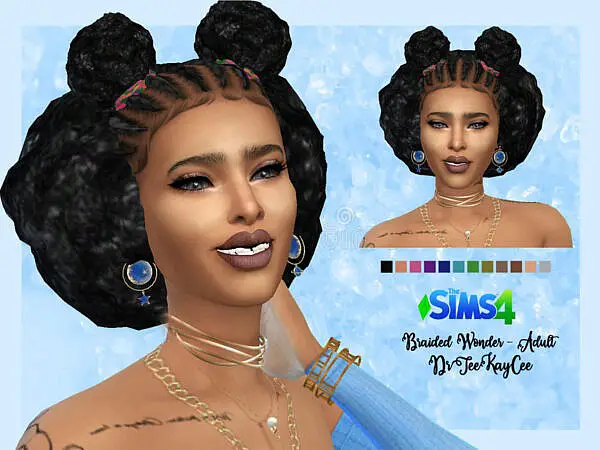 Braided Wonder Hair by drteekaycee ~ The Sims Resource for Sims 4