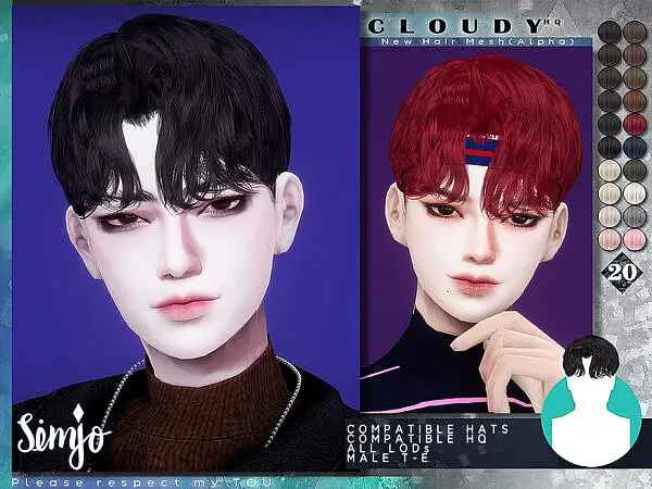 Cloudy Hair by KIMSimjo ~ The Sims Resource for Sims 4
