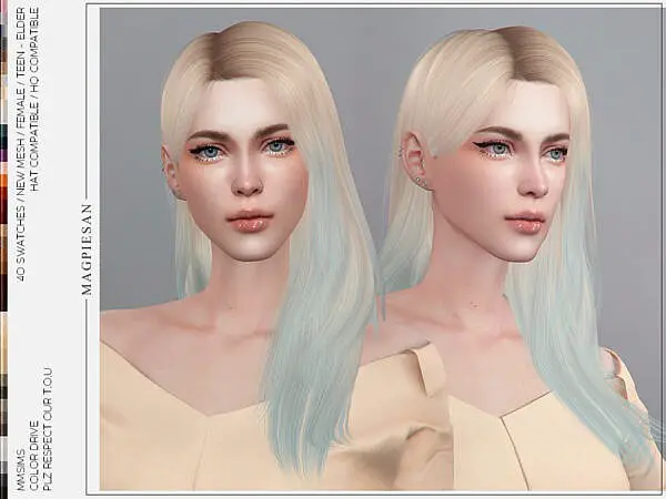 Color Drive Hair by magpiesan ~ The Sims Resource for Sims 4